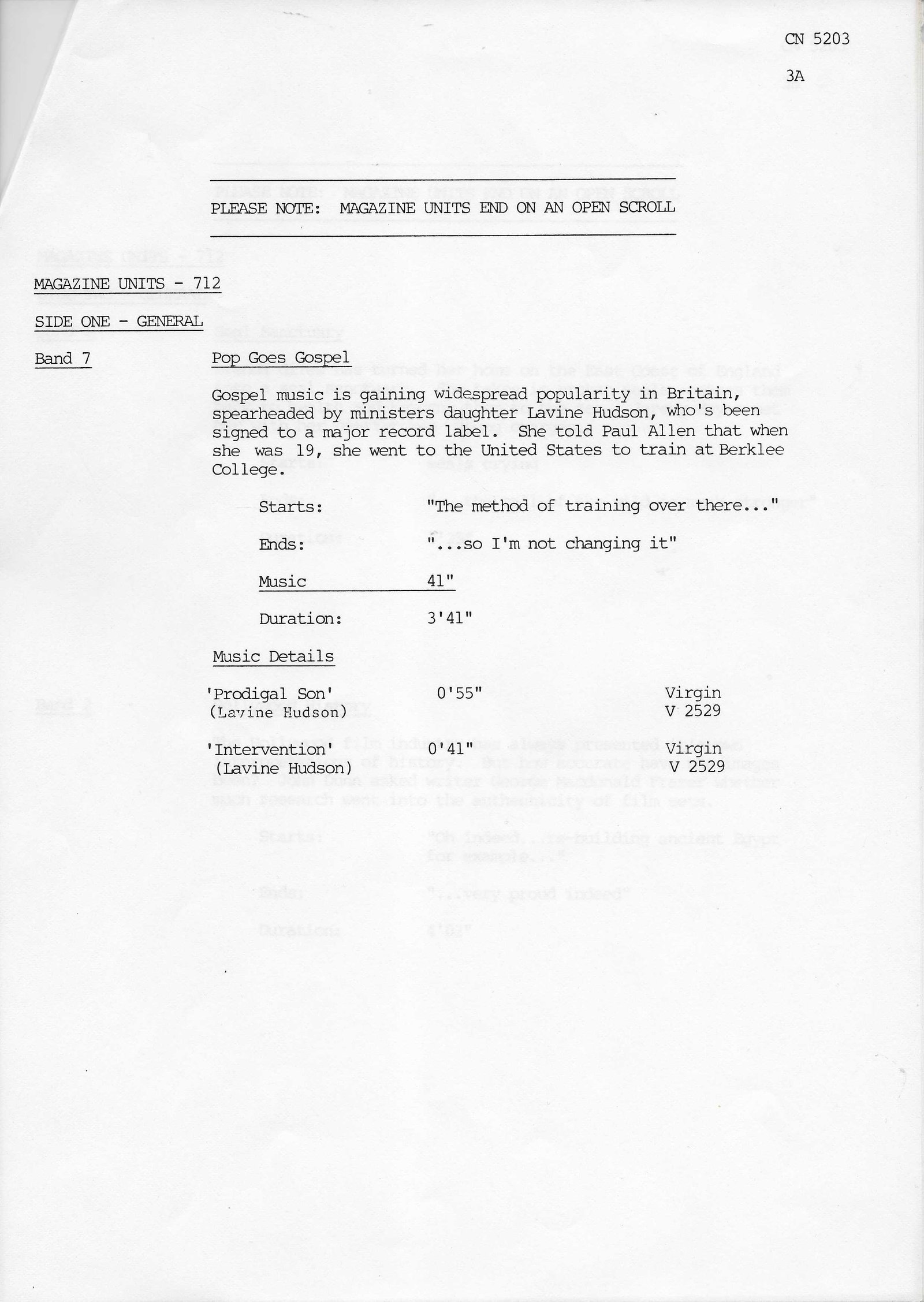 Inserts from CN 5203